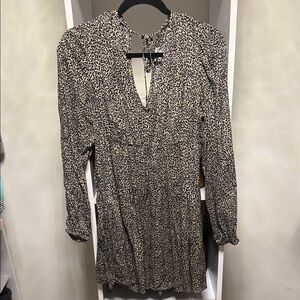 a new day Animal Print Long Sleeve Dress